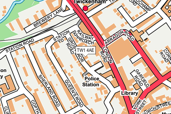 TW1 4AE map - OS OpenMap – Local (Ordnance Survey)