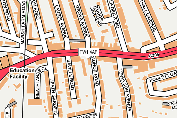 TW1 4AF map - OS OpenMap – Local (Ordnance Survey)