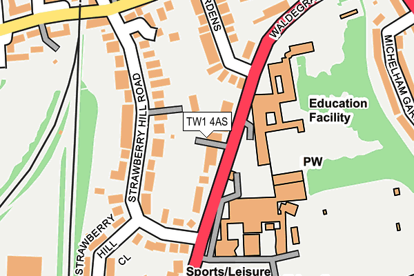 TW1 4AS map - OS OpenMap – Local (Ordnance Survey)