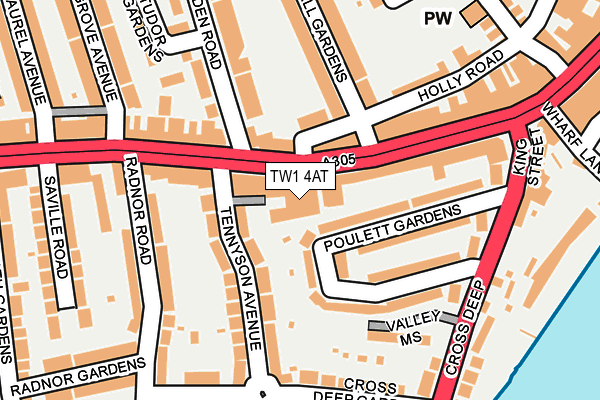 TW1 4AT map - OS OpenMap – Local (Ordnance Survey)