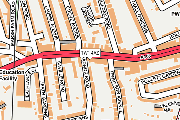 TW1 4AZ map - OS OpenMap – Local (Ordnance Survey)