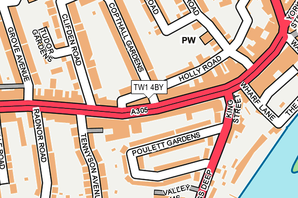 TW1 4BY map - OS OpenMap – Local (Ordnance Survey)