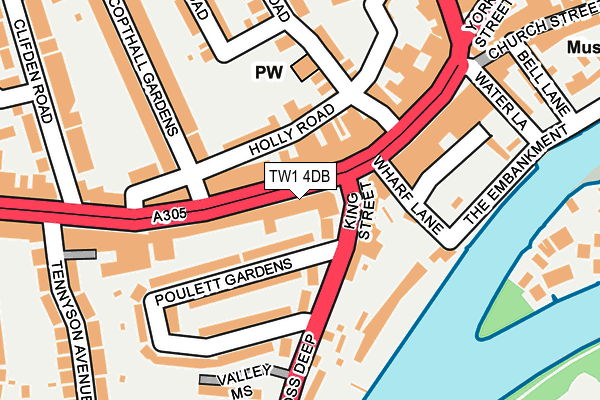 TW1 4DB map - OS OpenMap – Local (Ordnance Survey)