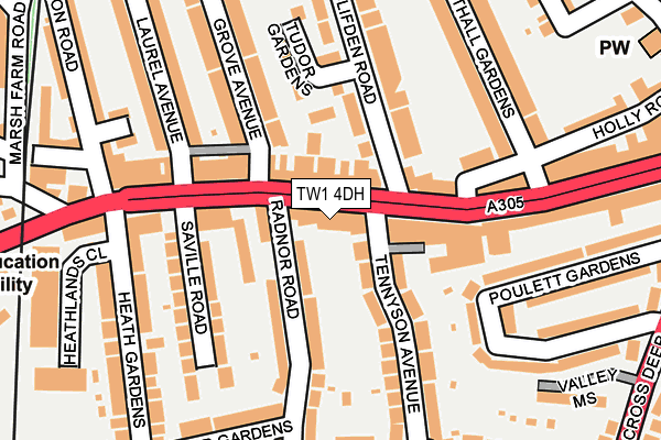 TW1 4DH map - OS OpenMap – Local (Ordnance Survey)