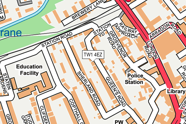 TW1 4EZ map - OS OpenMap – Local (Ordnance Survey)