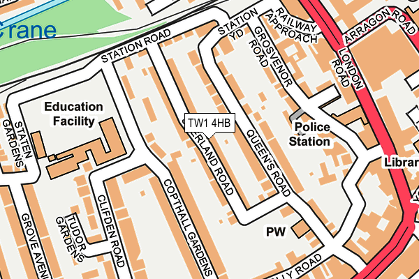 TW1 4HB map - OS OpenMap – Local (Ordnance Survey)