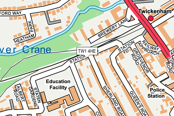 TW1 4HE map - OS OpenMap – Local (Ordnance Survey)