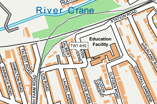 TW1 4HS map - OS OpenMap – Local (Ordnance Survey)