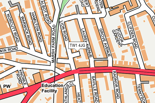 TW1 4JG map - OS OpenMap – Local (Ordnance Survey)