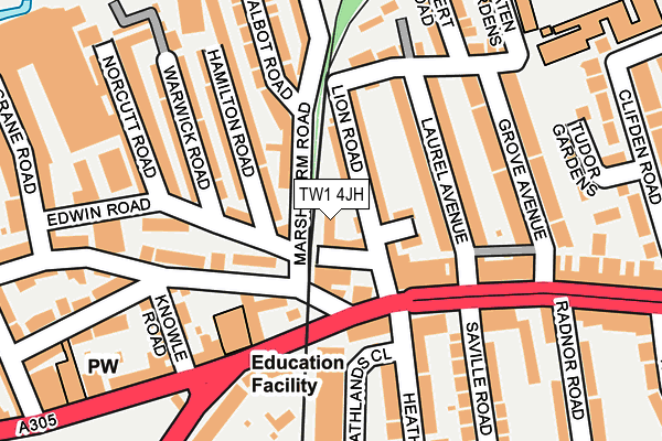 TW1 4JH map - OS OpenMap – Local (Ordnance Survey)