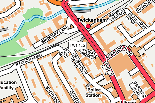 TW1 4LG map - OS OpenMap – Local (Ordnance Survey)