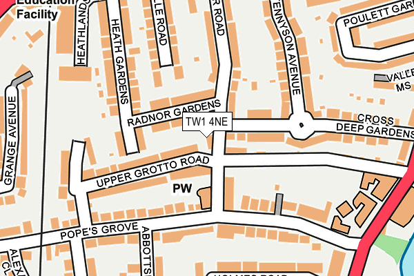 TW1 4NE map - OS OpenMap – Local (Ordnance Survey)