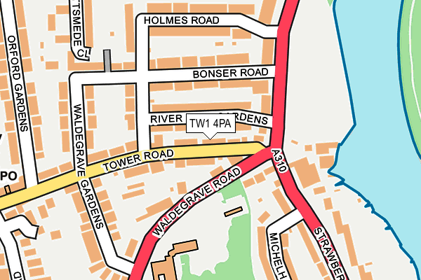 TW1 4PA map - OS OpenMap – Local (Ordnance Survey)