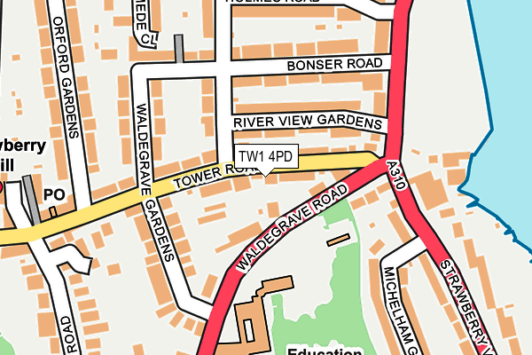 TW1 4PD map - OS OpenMap – Local (Ordnance Survey)