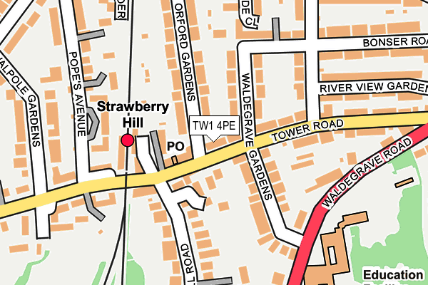 TW1 4PE map - OS OpenMap – Local (Ordnance Survey)