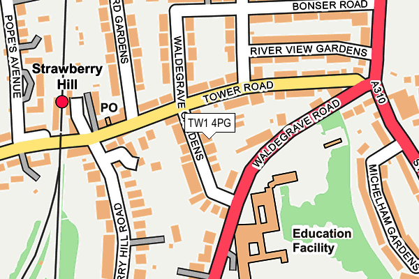 TW1 4PG map - OS OpenMap – Local (Ordnance Survey)