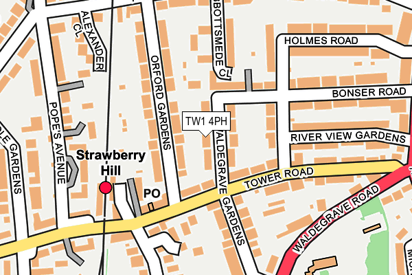 TW1 4PH map - OS OpenMap – Local (Ordnance Survey)