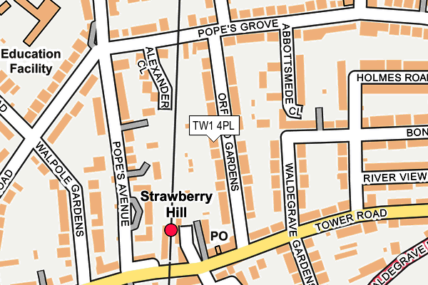 TW1 4PL map - OS OpenMap – Local (Ordnance Survey)