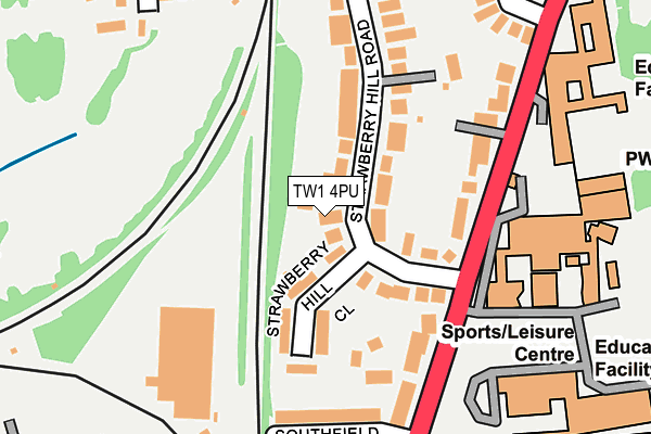 TW1 4PU map - OS OpenMap – Local (Ordnance Survey)