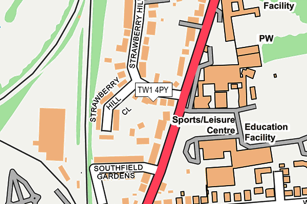 TW1 4PY map - OS OpenMap – Local (Ordnance Survey)
