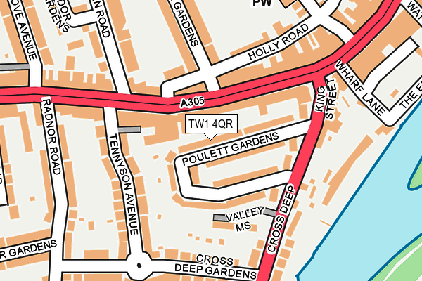 TW1 4QR map - OS OpenMap – Local (Ordnance Survey)