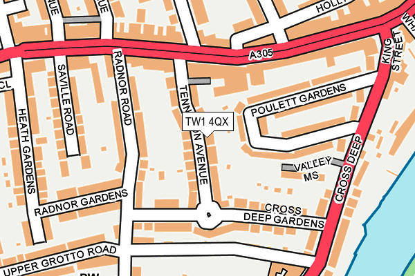 TW1 4QX map - OS OpenMap – Local (Ordnance Survey)
