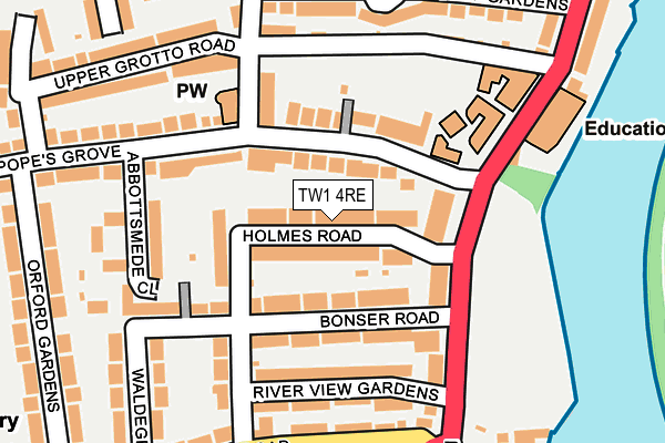 TW1 4RE map - OS OpenMap – Local (Ordnance Survey)