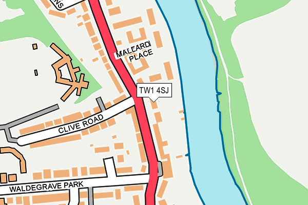 TW1 4SJ map - OS OpenMap – Local (Ordnance Survey)