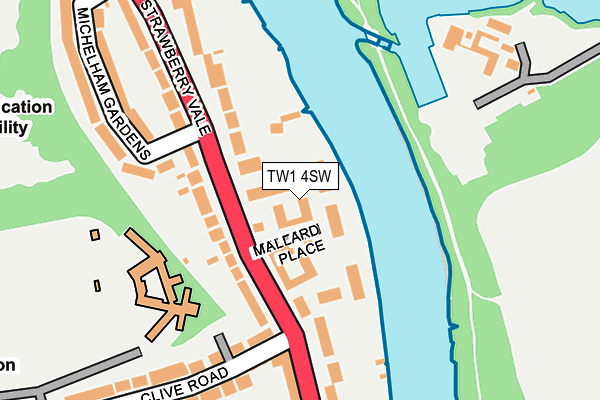 TW1 4SW map - OS OpenMap – Local (Ordnance Survey)
