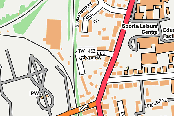 TW1 4SZ map - OS OpenMap – Local (Ordnance Survey)