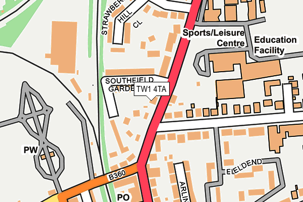 TW1 4TA map - OS OpenMap – Local (Ordnance Survey)