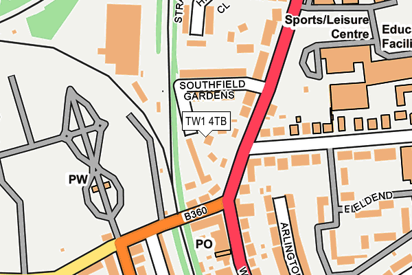 TW1 4TB map - OS OpenMap – Local (Ordnance Survey)