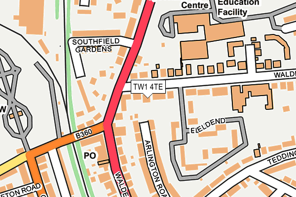 TW1 4TE map - OS OpenMap – Local (Ordnance Survey)