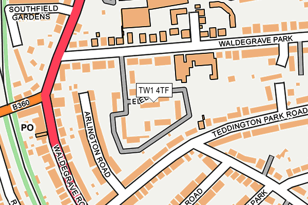 TW1 4TF map - OS OpenMap – Local (Ordnance Survey)