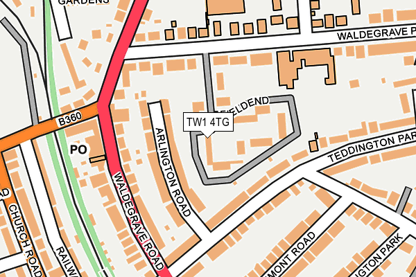 TW1 4TG map - OS OpenMap – Local (Ordnance Survey)