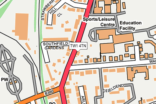 TW1 4TN map - OS OpenMap – Local (Ordnance Survey)