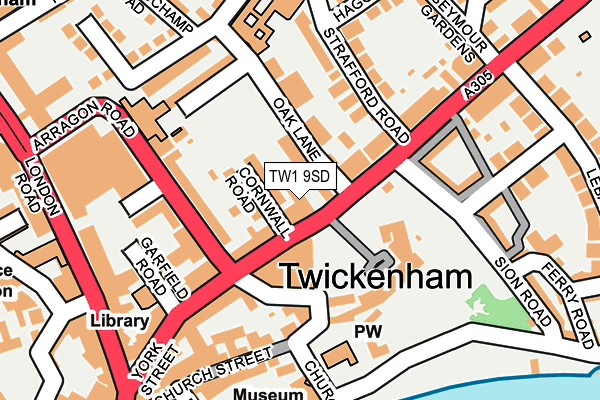 TW1 9SD map - OS OpenMap – Local (Ordnance Survey)