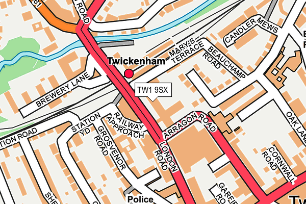 TW1 9SX map - OS OpenMap – Local (Ordnance Survey)