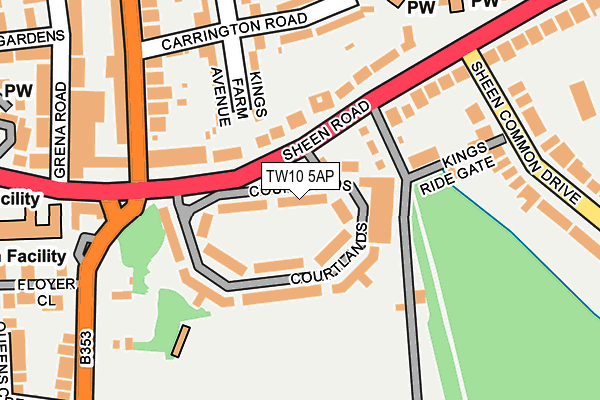 TW10 5AP map - OS OpenMap – Local (Ordnance Survey)
