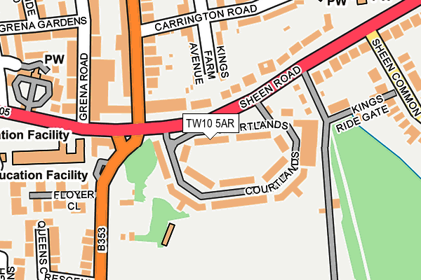 TW10 5AR map - OS OpenMap – Local (Ordnance Survey)