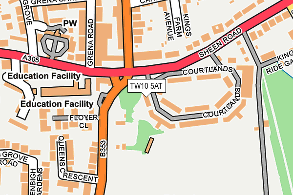 TW10 5AT map - OS OpenMap – Local (Ordnance Survey)