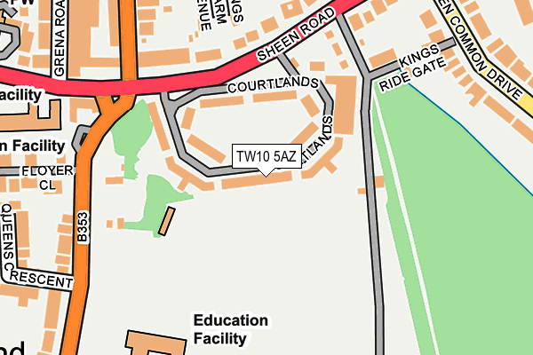 TW10 5AZ map - OS OpenMap – Local (Ordnance Survey)