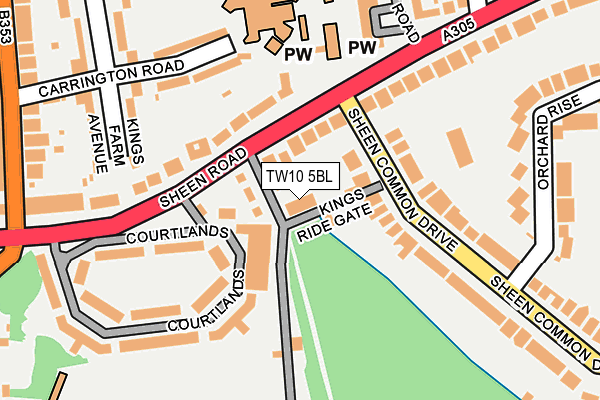 TW10 5BL map - OS OpenMap – Local (Ordnance Survey)