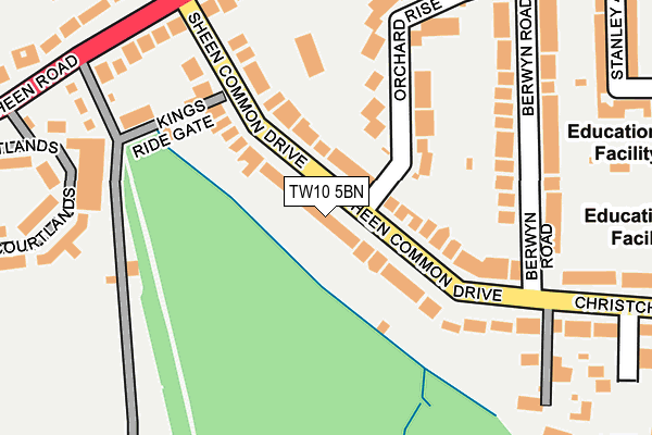 TW10 5BN map - OS OpenMap – Local (Ordnance Survey)