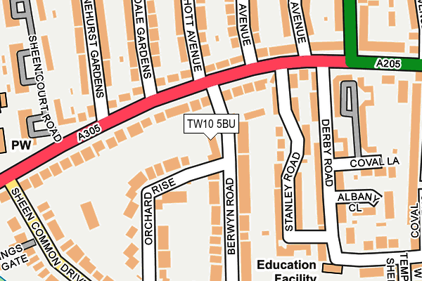 TW10 5BU map - OS OpenMap – Local (Ordnance Survey)