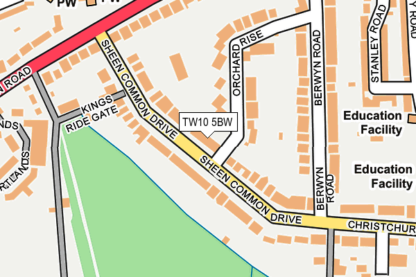 TW10 5BW map - OS OpenMap – Local (Ordnance Survey)