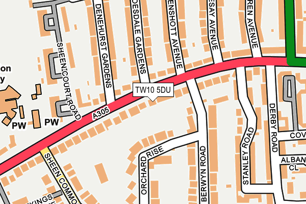 TW10 5DU map - OS OpenMap – Local (Ordnance Survey)