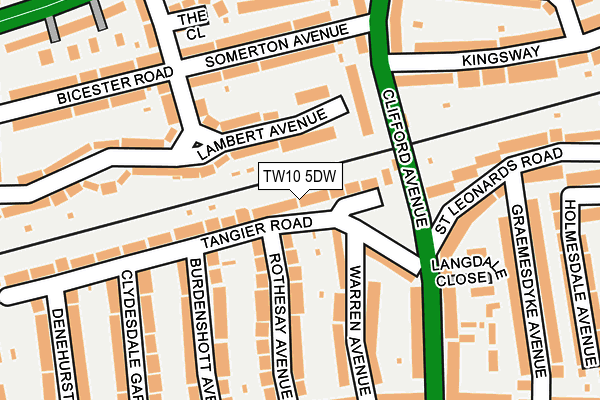 TW10 5DW map - OS OpenMap – Local (Ordnance Survey)