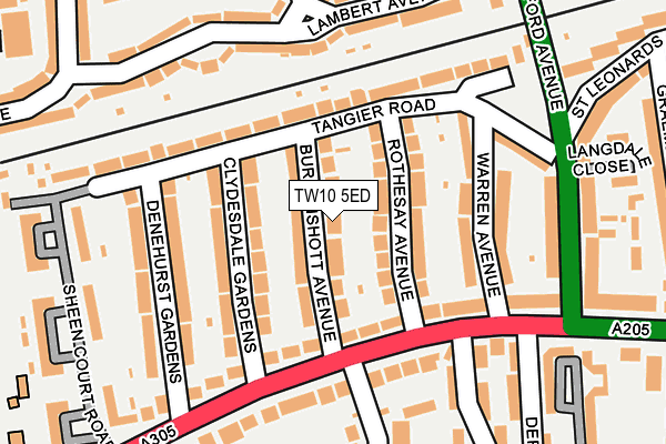 TW10 5ED map - OS OpenMap – Local (Ordnance Survey)