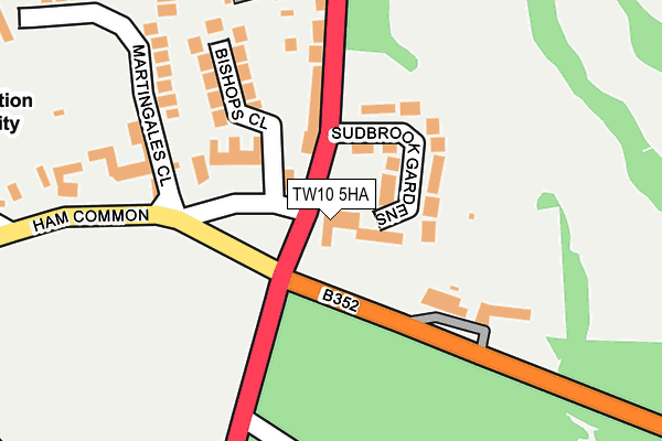 TW10 5HA map - OS OpenMap – Local (Ordnance Survey)